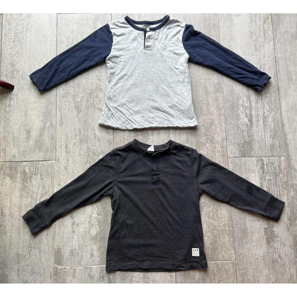 Baby Gap Toddler Boys Set Lot of 2 Henley Knit Raglan Tops T-Shirts 5T 5 School